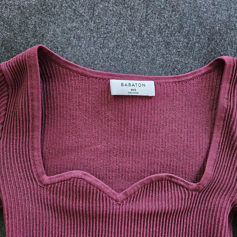 Aritzia Babaton Sculpt Knit sweetheart crop 2XS